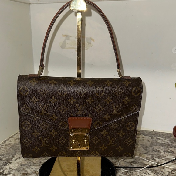Louis Vuitton Dark Brown Monogram Satchel PRE-OWNED - Picture 1 of 13